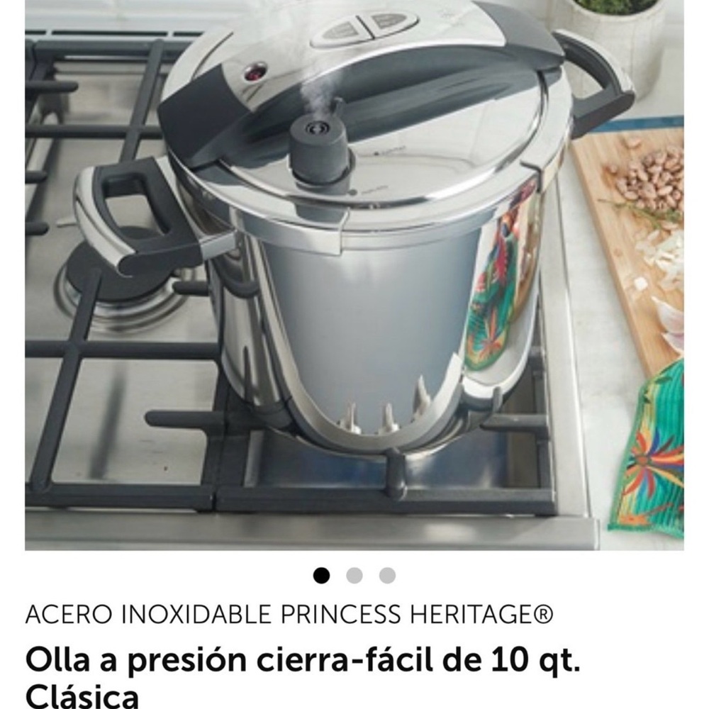 Princess House Stainless Steel Pressure Cooker - Silver and Black